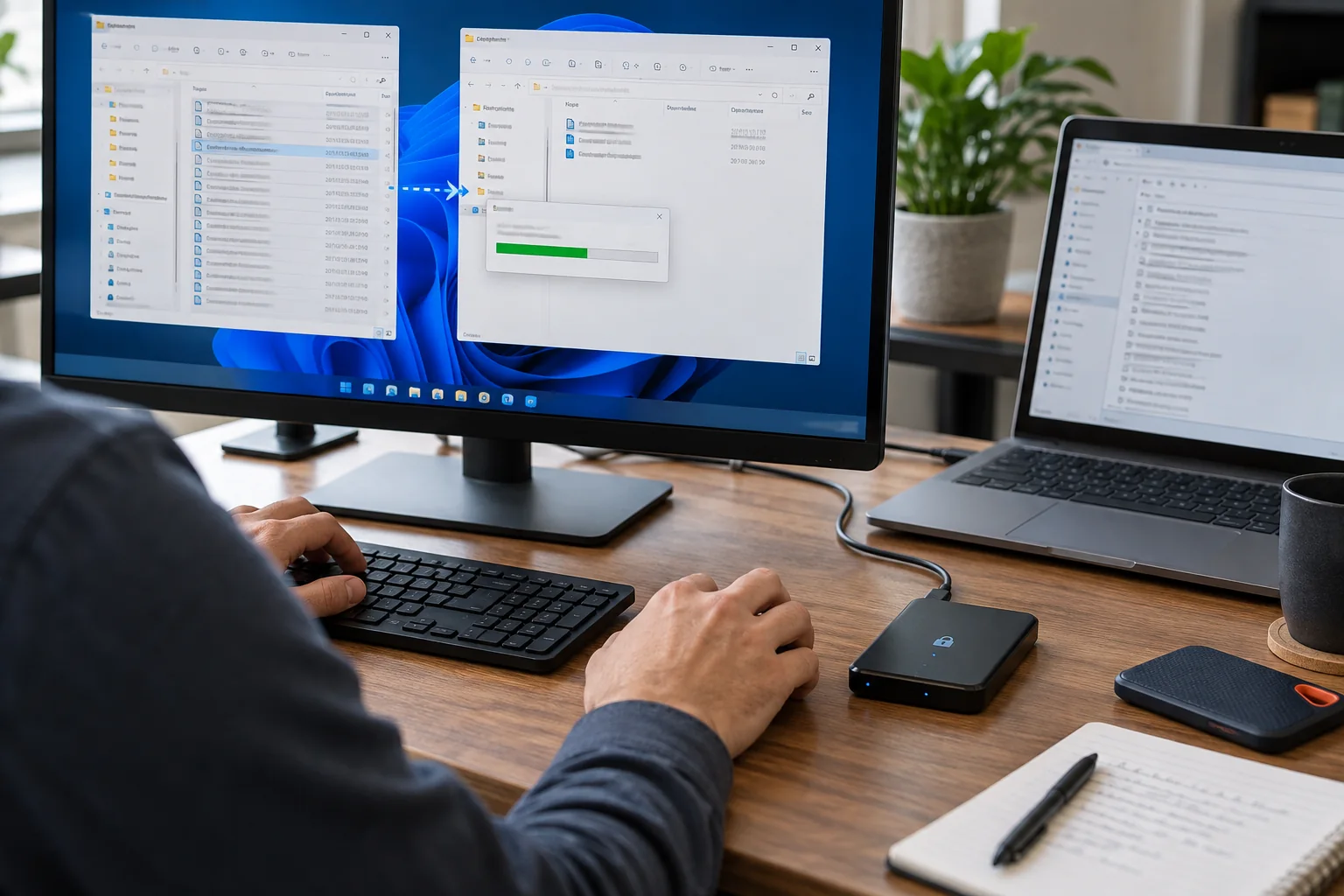 Technician creating a sanitized support copy while preserving the source log.